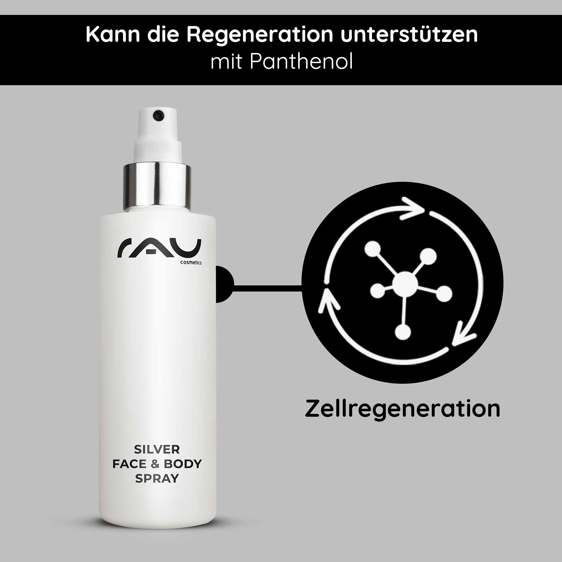 Rau Cosmetics Silver Face & Body Spray 200 ml mit Panthenol & Microsilber 2025