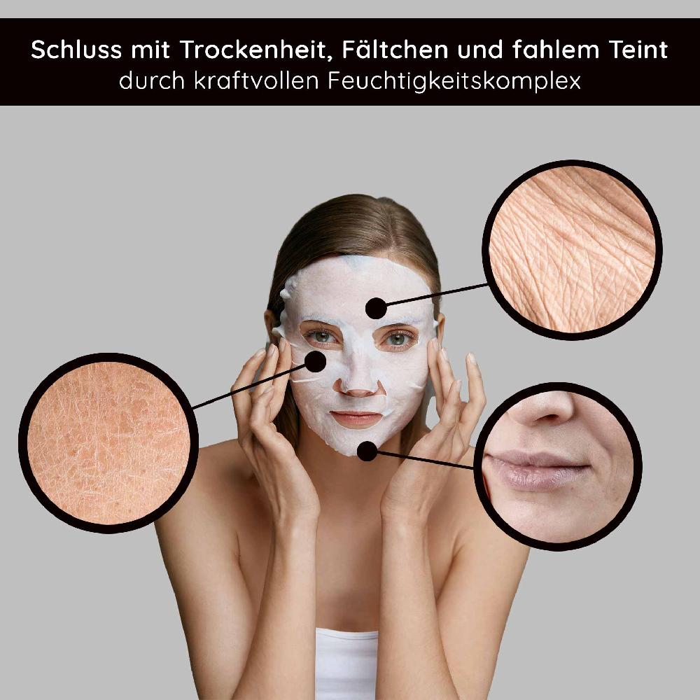 Rau Cosmetics Collagen & Hyaluronic Acid Mask Vliesmaske - 10er Pack Weihnachtsangebot