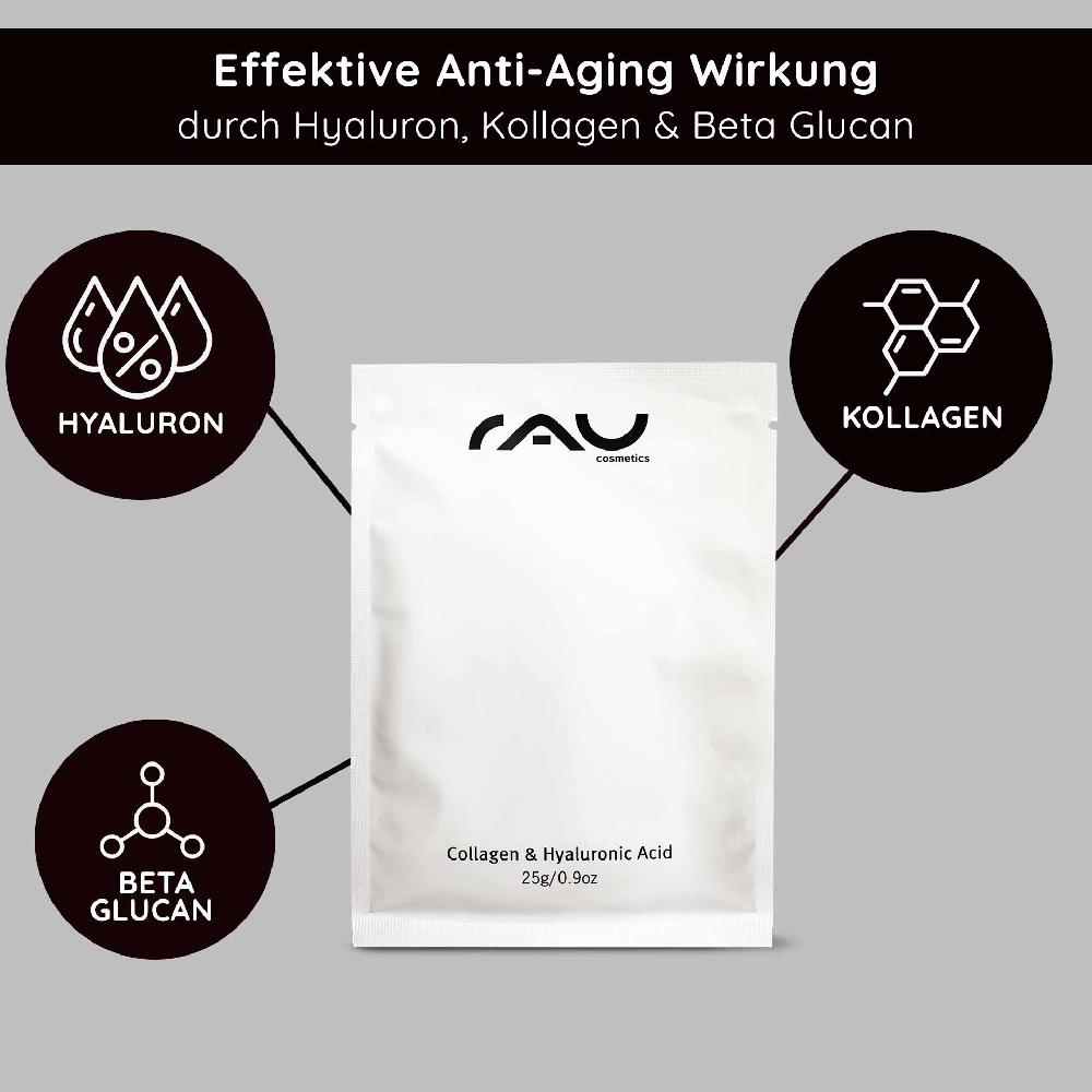 Rau Cosmetics Collagen & Hyaluronic Acid Mask Vliesmaske - 10er Pack Weihnachtsangebot