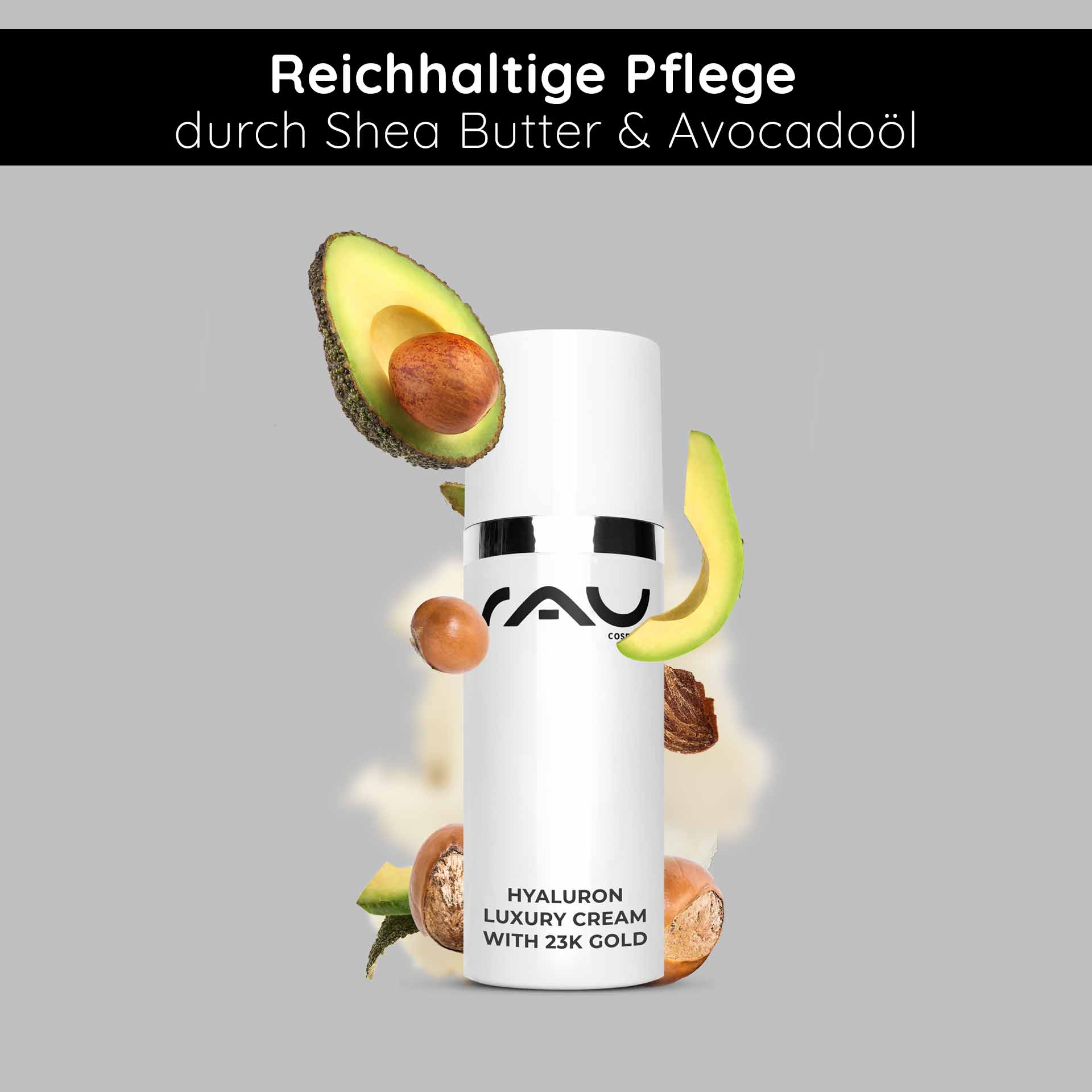 Rau Cosmetics Hyaluron Luxury Cream with 23k Gold 50 ml Anti Age Creme Lagerräumung