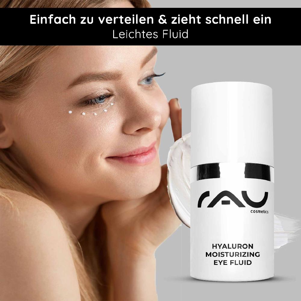 Rau Cosmetics Hyaluron Moisturizing Eye Fluid 15 ml Feuchtigkeitsgel ideal bei trockener Haut Heißer Verkauf