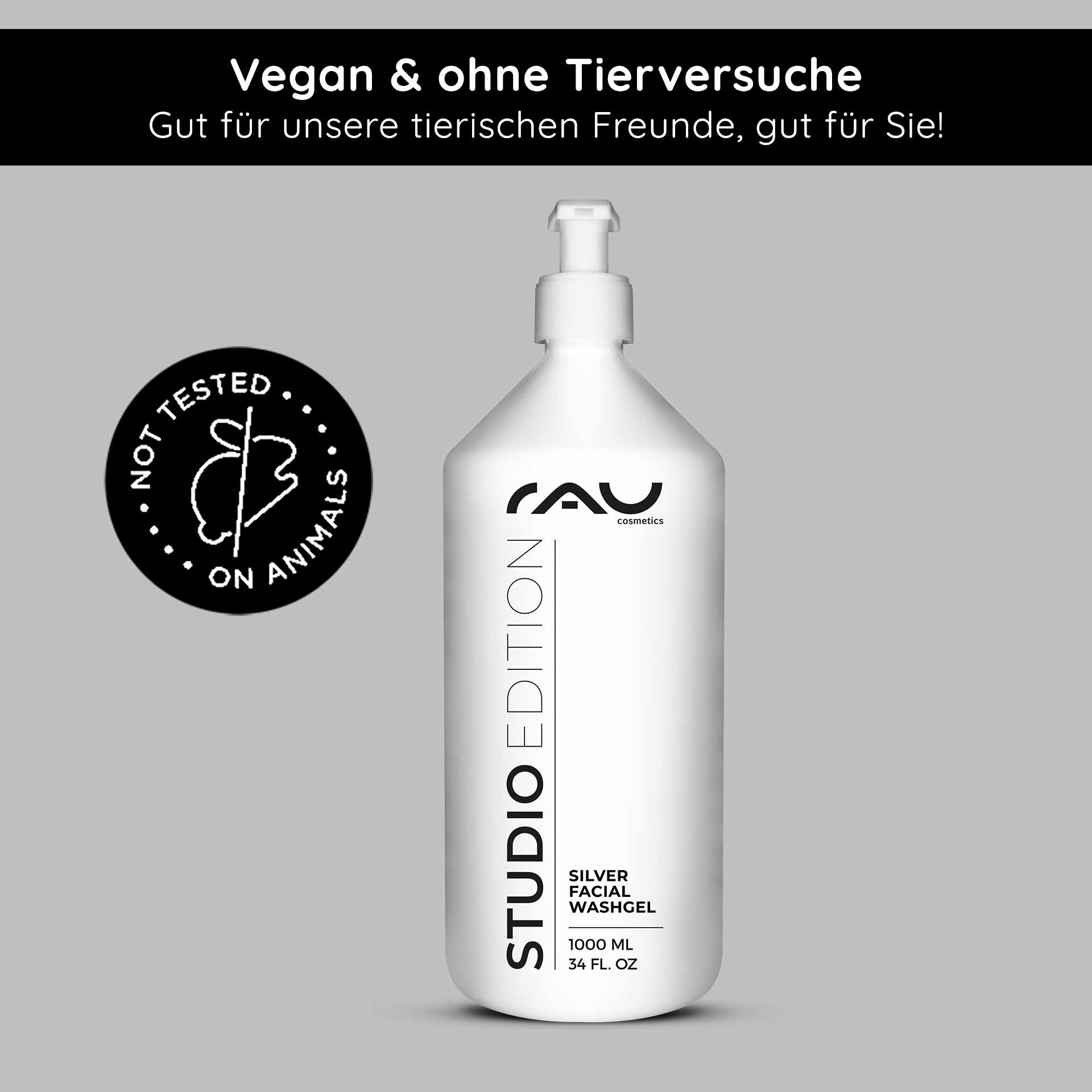 Rau Cosmetics Silver Facial Washgel 1000 ml Microsilber Waschgel Riesige Ersparnisse