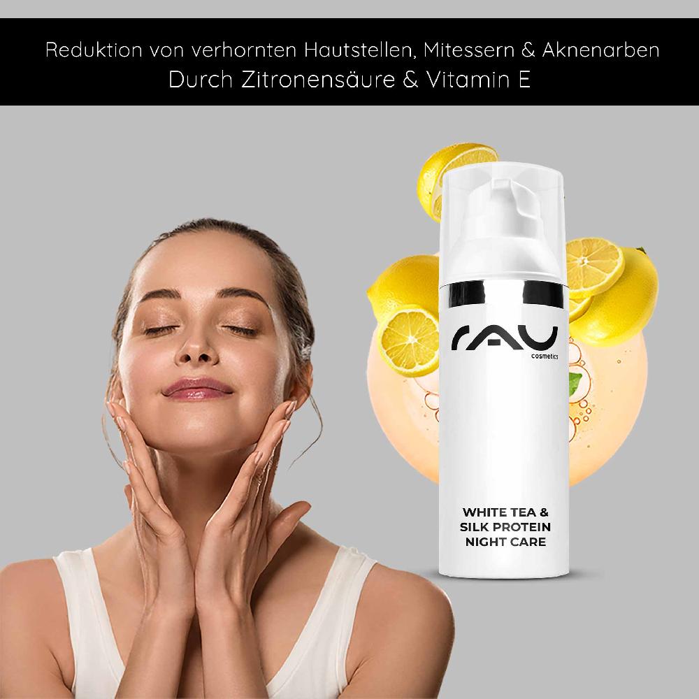 Rau Cosmetics White Tea & Silk Protein Night Care 50 ml Nachtcreme Letzte 3 Tage