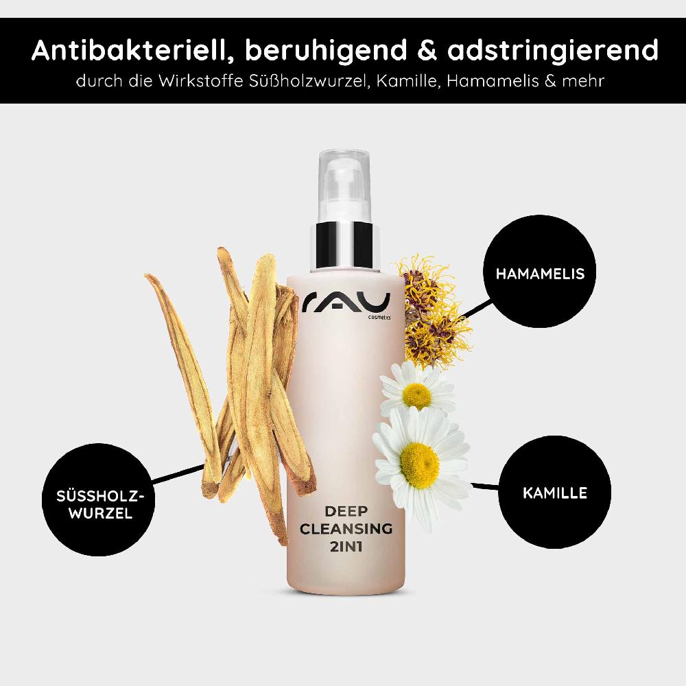 Rau Cosmetics Deep Cleansing 2in1 200 ml 2in1 Gesichtswasser Nur noch ein Tag übrig