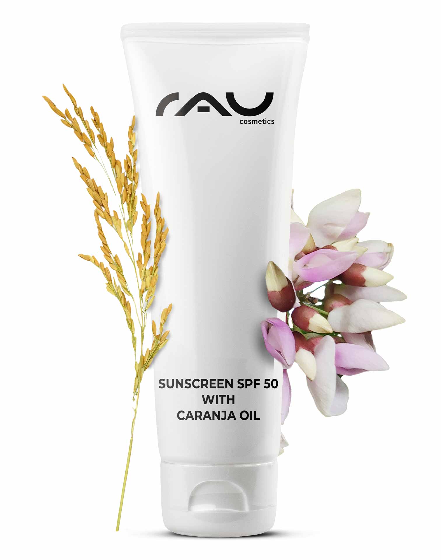 Rau Cosmetics Sunscreen SPF 50 with Bio-Karanja Öl 75 ml - Sonnenschutz zollfrei