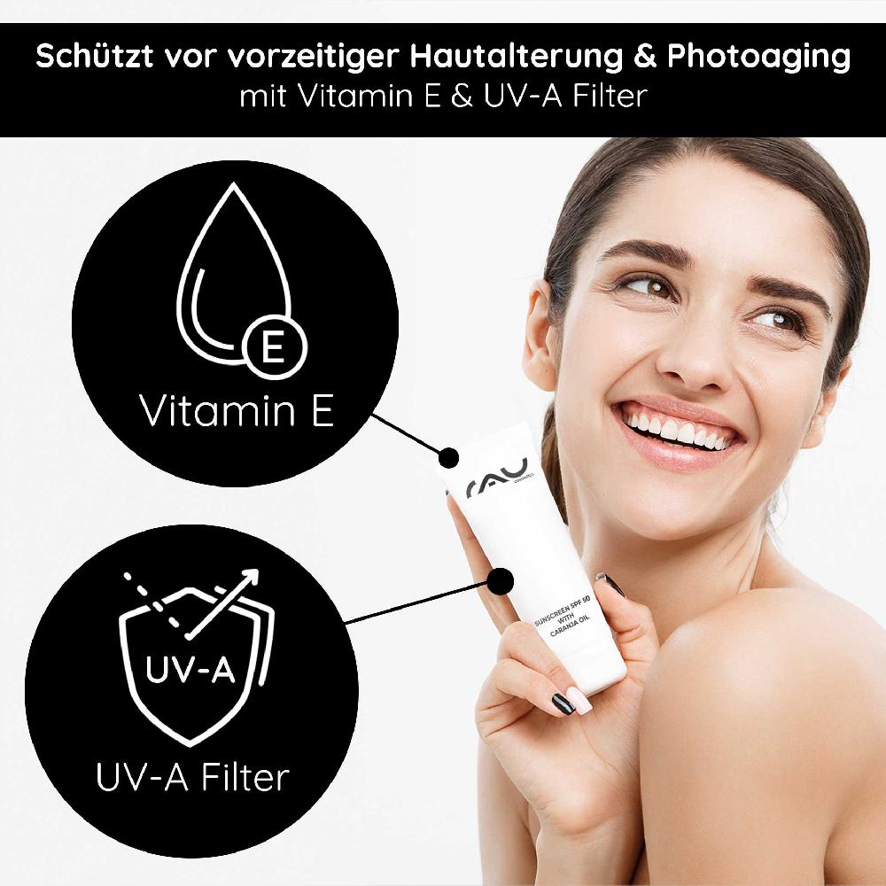 Rau Cosmetics Sunscreen SPF 50 with Bio-Karanja Öl 75 ml - Sonnenschutz zollfrei
