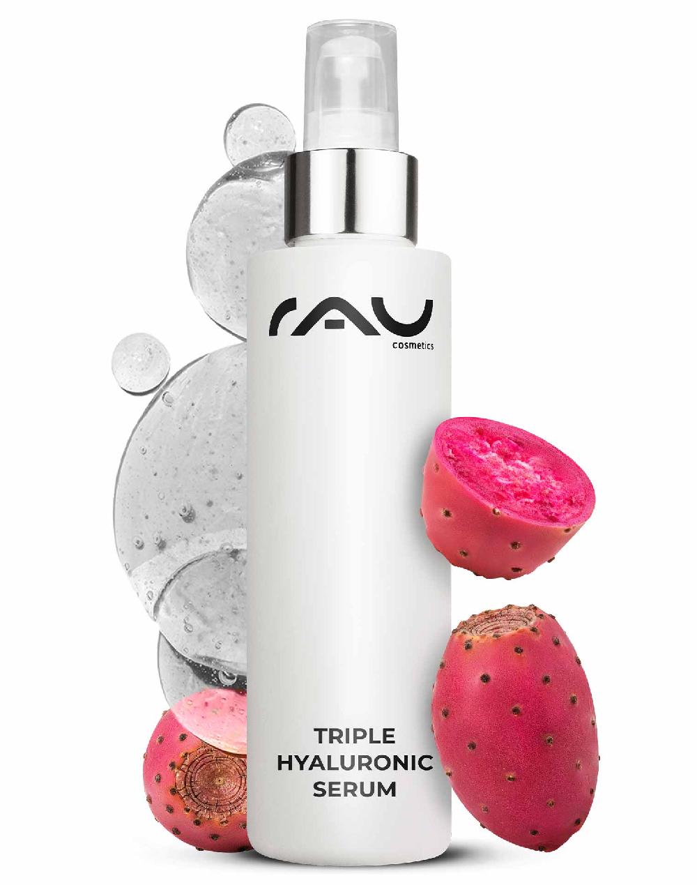 Rau Cosmetics Triple Hyaluronic Serum 100 ml mit Panthenol & Hyaluron 50% Rabatt für begrenzte Zeit