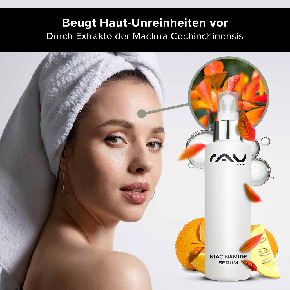 Rau Cosmetics Niacinamide Serum 100 ml mit 10% Niacinamid & 1% Zink PCA im Angebot