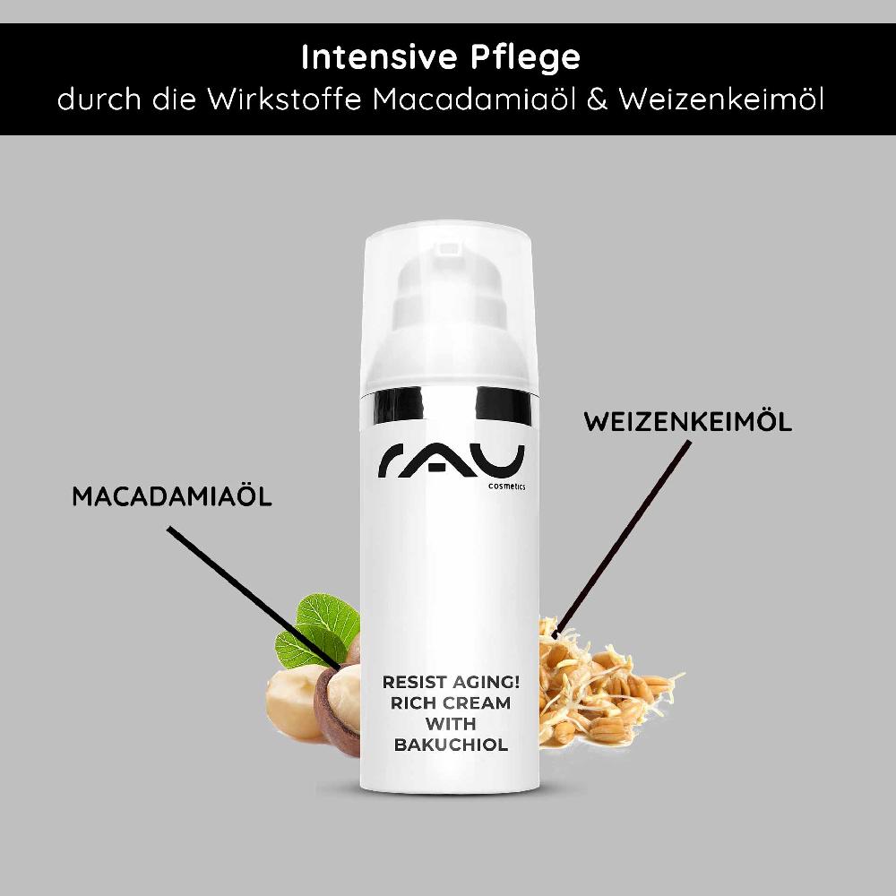 Rau Cosmetics Resist aging Rich Cream with Bakuchiol 50 ml Nachtcreme Günstiger Verkauf